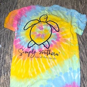 Simply southern turtle tie dye tee